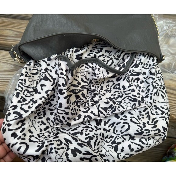 Jessica Simpson Camille Studded Hobo Bag Charcoal Gray $108 MSRP - Picture 9 of 12